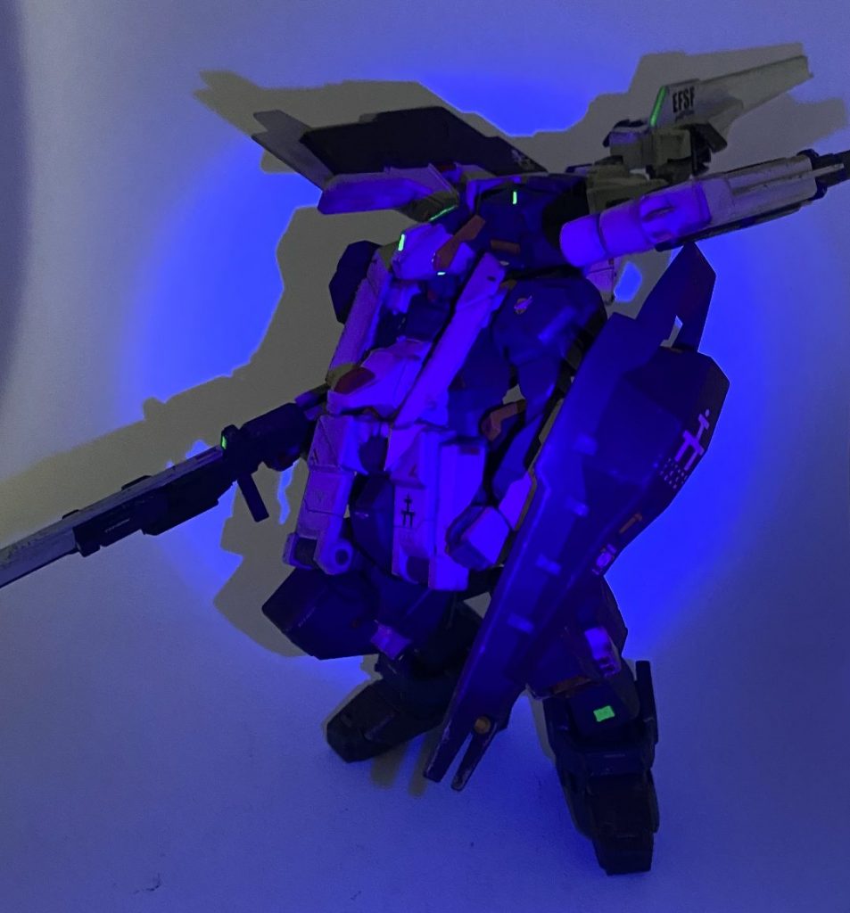 全身発光。薄暗いとこれくらい光ってくれます。