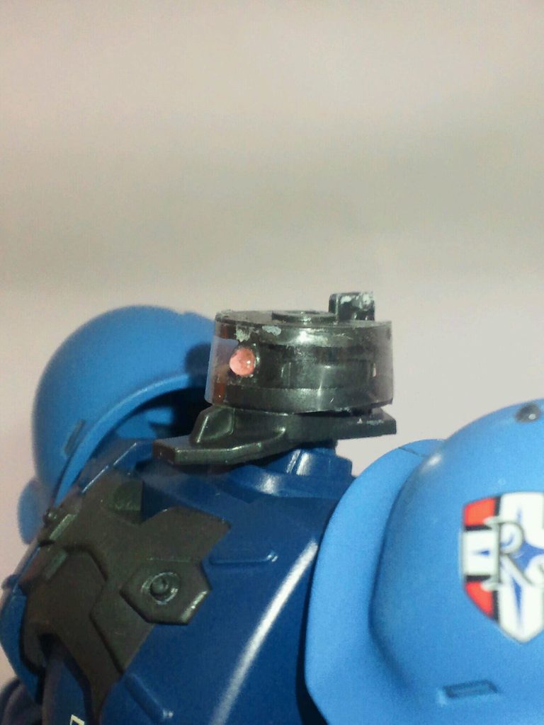 改修箇所モノアイスリッド1mm幅つめモノアイのディテールアップ肘アーマーの別稼動スパイクシールドのスパイク二重化太股裏を削り稼動域拡大ヒートホークホルダーの受け方を変更スジ彫り追加後ハメ丸イチ複製などでの各部ディテールアップ