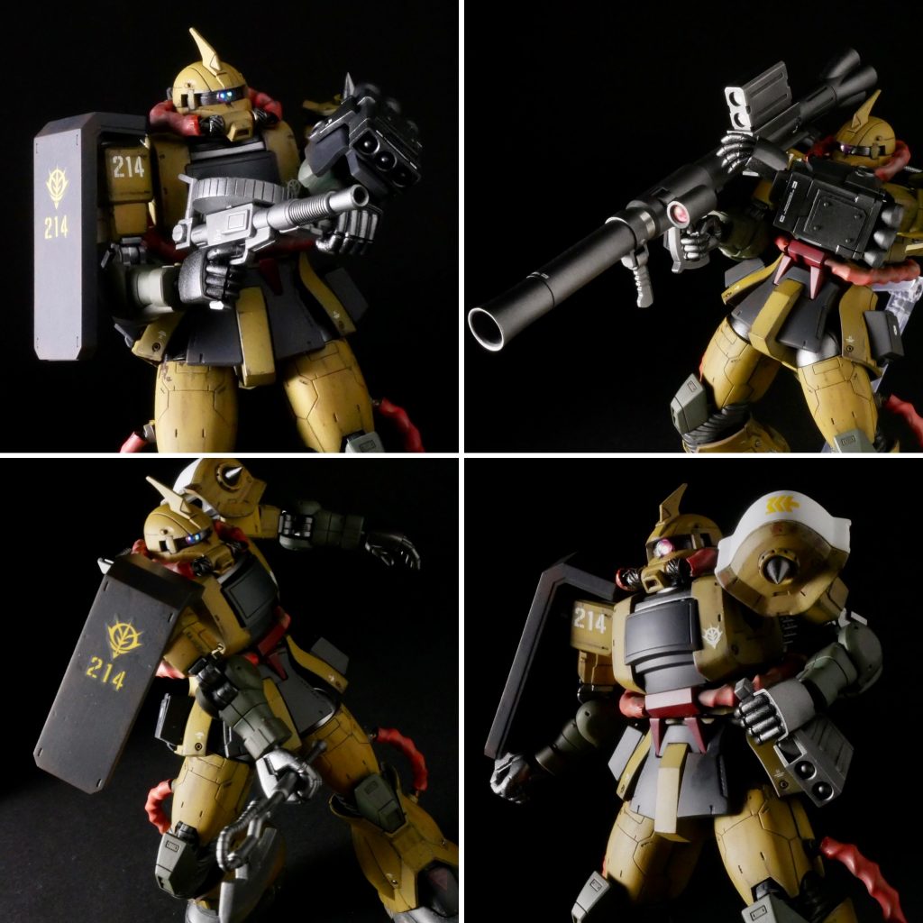 色々武器作りました。基本的に合わせ目消したのとスコープのHアイズを埋め込んでいる以外はキットのままで、クレオスのスーパーアイアンで塗装後にシルバーでドライブラシしています。