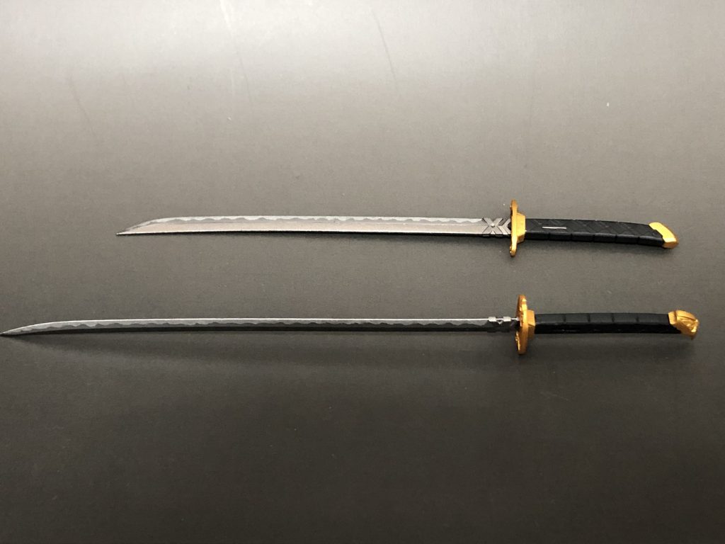 愛刀・・無限と叢雲一刀がロウに頼み込んで打ってもらった長刀の無限と短刀の叢雲。名前に叢雲が入ってるのは弟の劾を想ってのこと