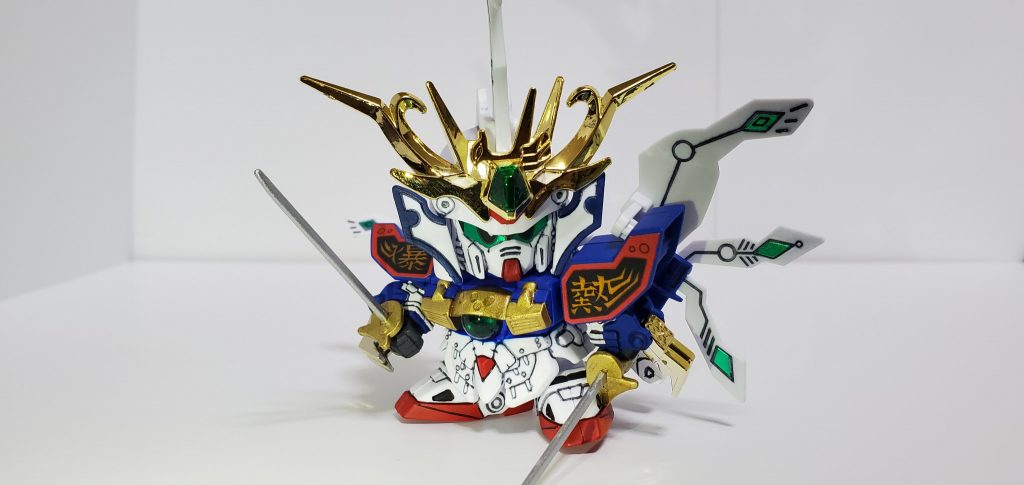 スーパーモード、爆熱の陣。愛用の刀は爆烈刀と熱破刀。羽織が開いて広がり、ゴッドガンダムのハイパーモードのような形になります。