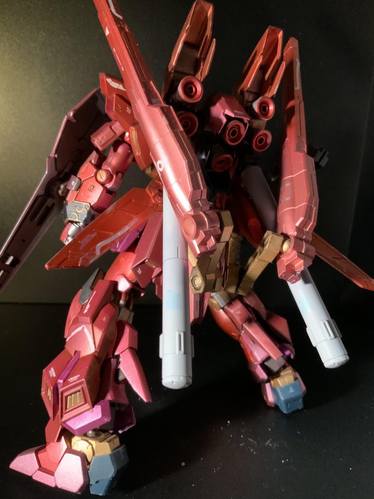 ジャンクからダブルビームライフルを拝借、結構取り付けに苦労しました