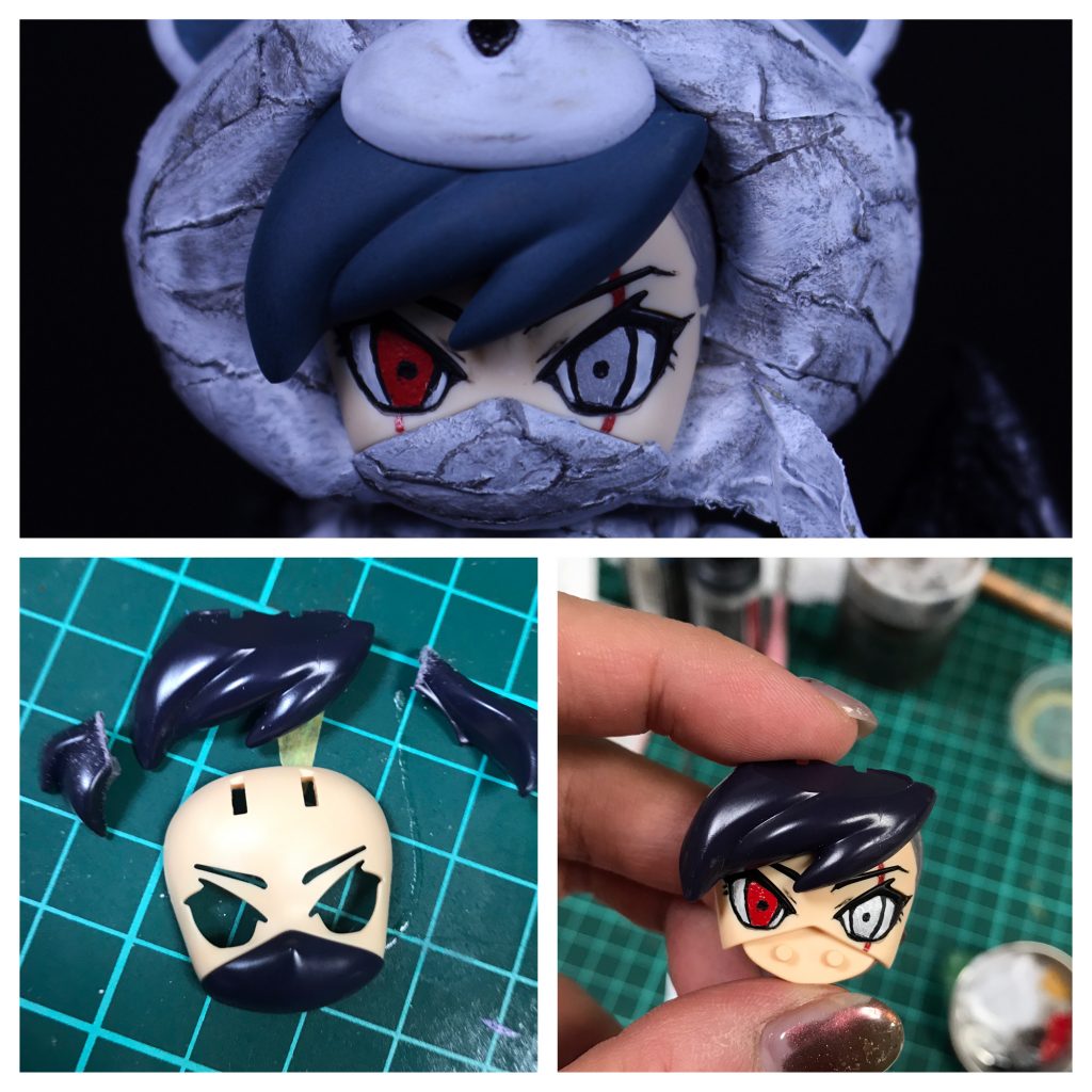 眉は元の長さから少し付け足し、目は一から描き直しました。刈り上げも再現