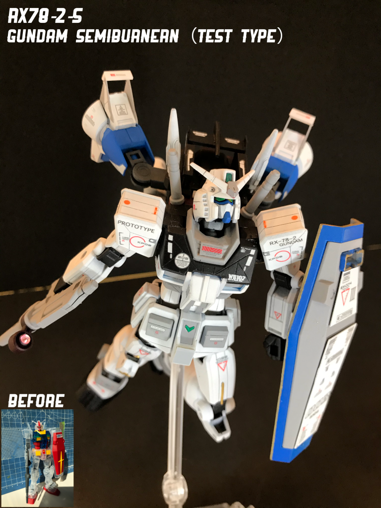 普通に作るだけでは面白くないので、GP01-Fbに至る前のテスト機という設定で作成しました!