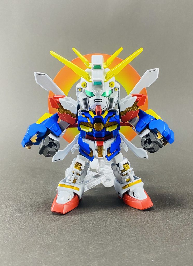 日輪展開!!やはりゴッドガンダムといえばこれですよね!サイコフレーム搭載なのでサイコシャドー展開してるいる状態という設定です。