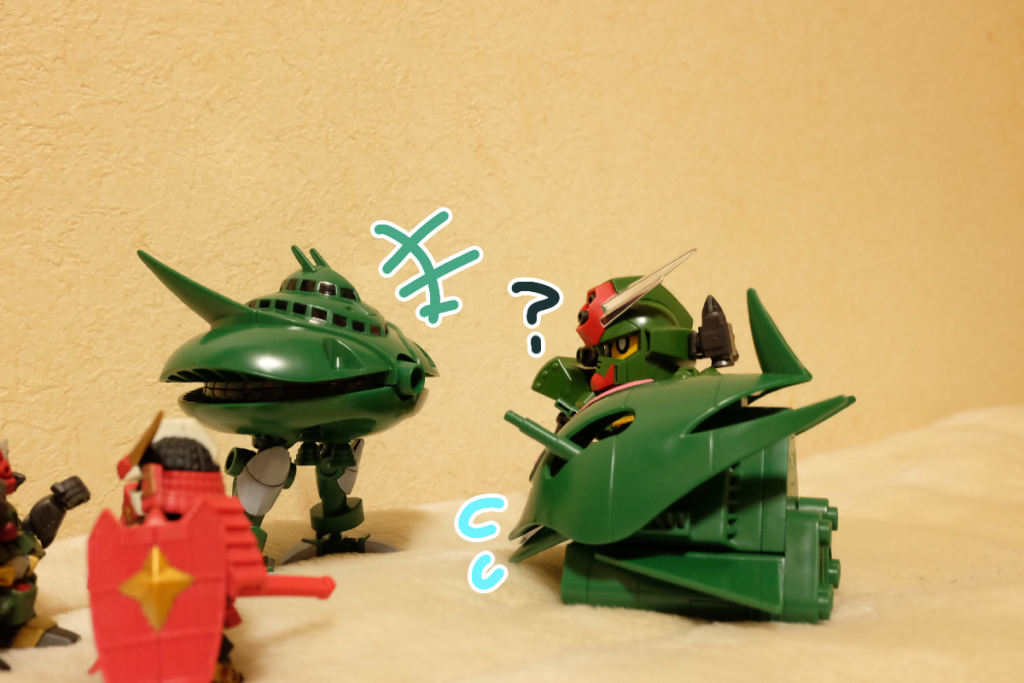 あの子:ごめんなさいね、遅くなっちゃってザム:いやいや、こっちこそすまんなコマンド:このモビルアーマーは…?