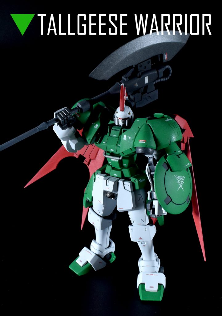 トールギスウォーリア。近接戦闘に特化。大型の敵と正面切って戦いそうなイメージ。リーオー、旧キットトールギス、ヘルムヴィーゲ等を使用して製作しています。 