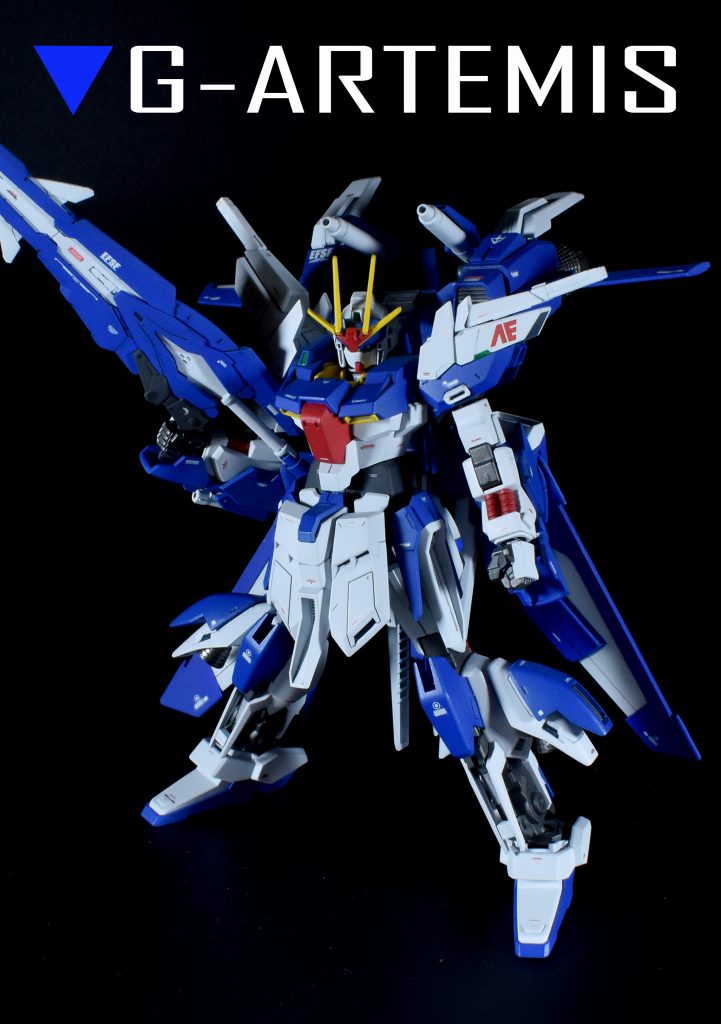 Ｇ-アルテミス。中～遠距離での射撃戦に特化。百万式をベースにヒロイックなパーツでミキシングしています。 