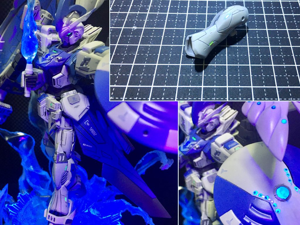 初めての試みとしてチップを各所に仕込みましたブラックライトに反応するものを選んだため光を当てると仕込んだ箇所が見やすいかと思います