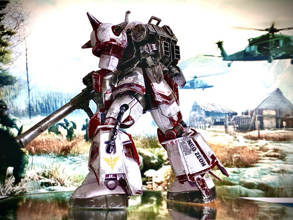 思えばおっさんも色々あったけど(第1部参照=主に家庭の事情)、ガンスタの皆さんはもっと色んな技術を駆使して自由にカッコよく作ってるよなぁ。と寂しげな瞳に語りかける。歳をとると交渉ばかりで冒険できなくなってきてる自分に気づく。なあザクさん。一緒に冒険へ出かけないか？(キミが人体実験的に