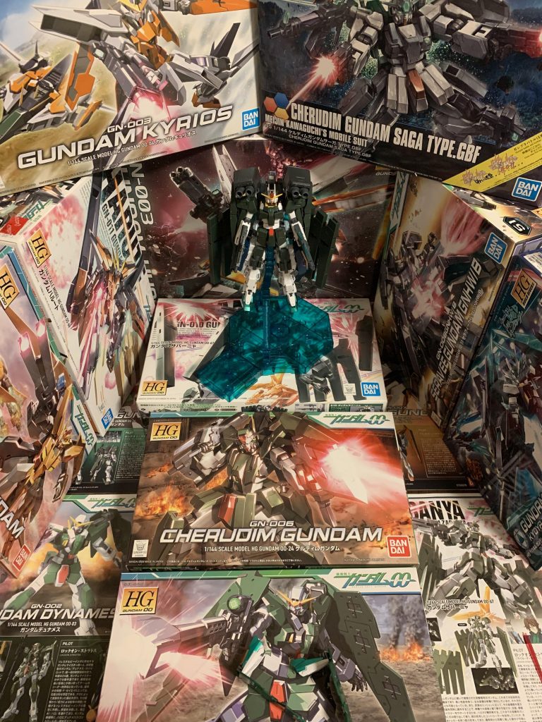 使用したガンプラ。サバーニャ、ケルディム、ケルディムサーガ、デュナメス、ハルート、アリオス、キュリオス、セラヴィー、ヴァーチェ、クアンタ、AGEⅡマグナムです。次に改修するとしたら、ドッズライフルあたりになる