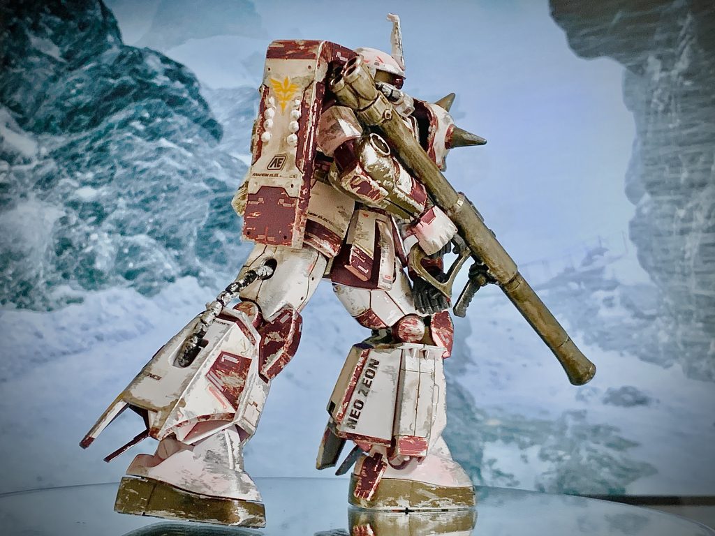 やってないことといえば…スジボリと墨入れ、後ウェザリングと改造ですか。あとマスキングの塗り分けしたい！おっさんの穢れた無邪気さにザクさんモノアイが光を失いました。