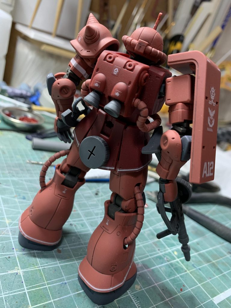 基本的にすべてノーマル、素組み。付属のシールも面倒がらずに貼りました（笑）過剰なウェザリングはやめ、あっさりと墨入れ+フラット吹き程度にとどめてあります。