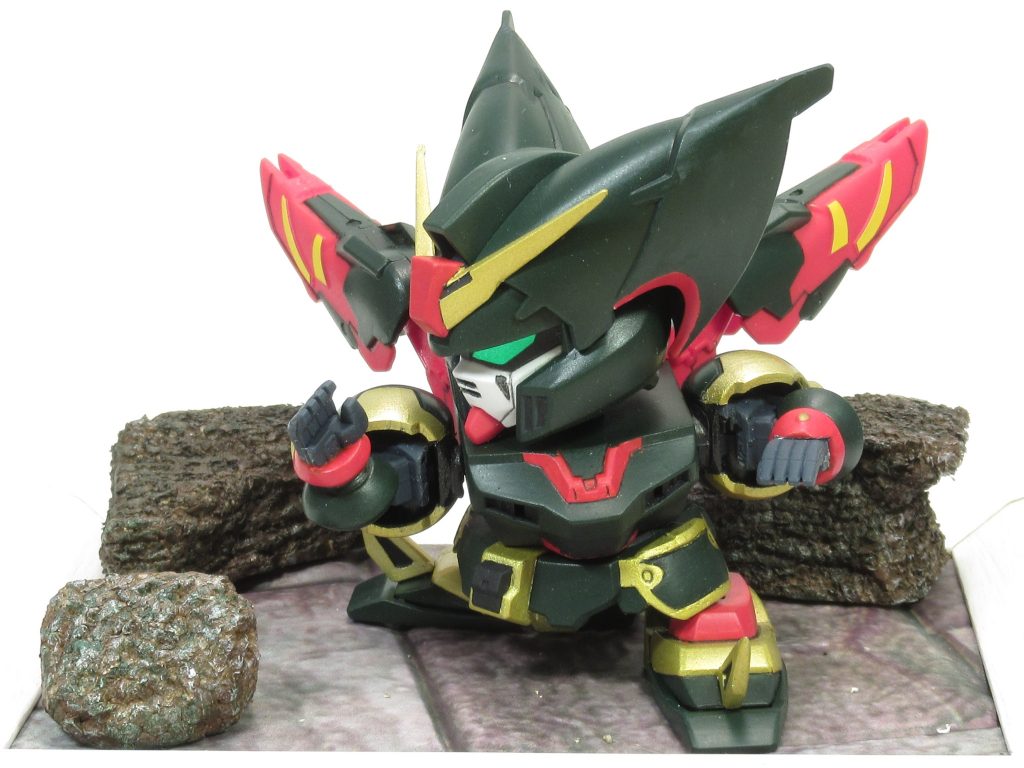 今回は100均素材で簡易台座を作成しました。台座の額縁、石、地面、塗料全て100均です。