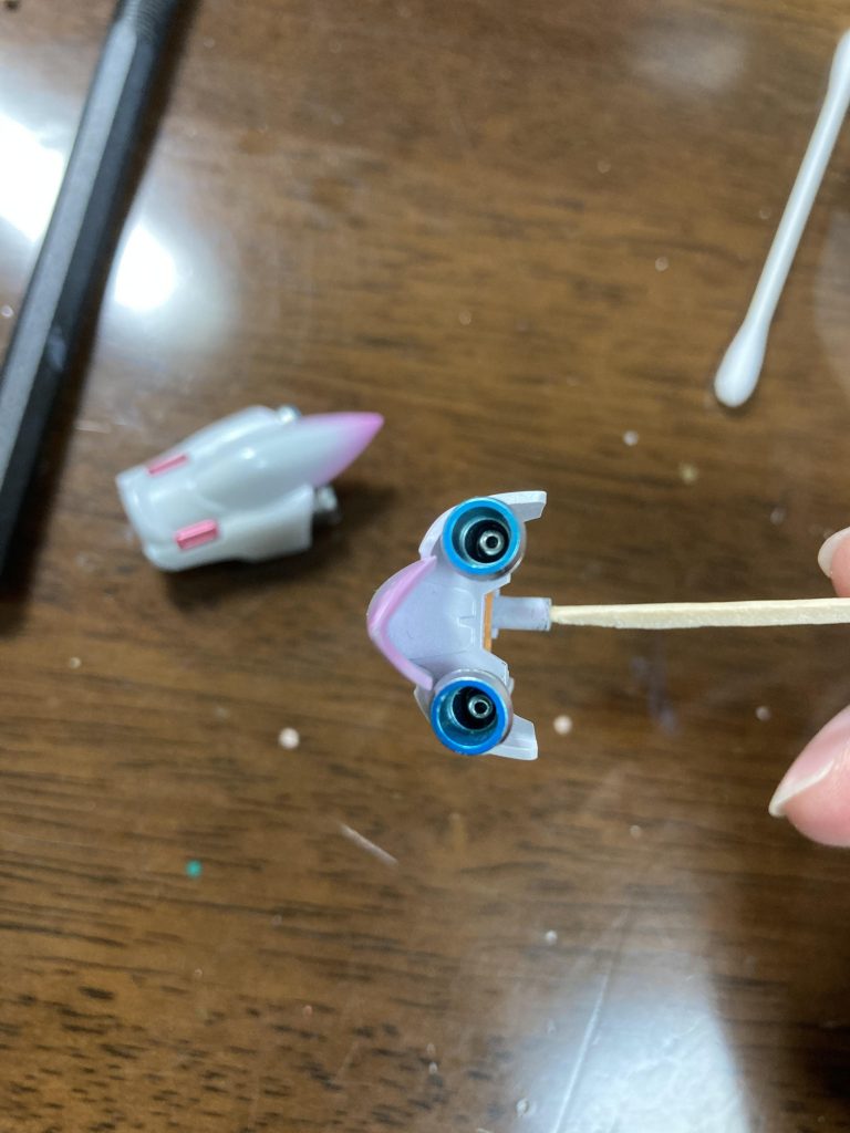 バーニアはステンレスにクリアブルー、内部にビーズを入れてます。