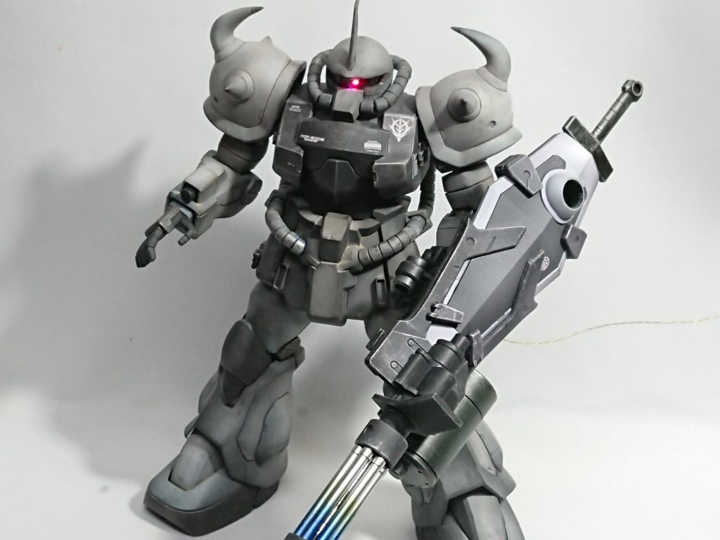 マシンガンは青焼け風に、ドライブラシも控えめに