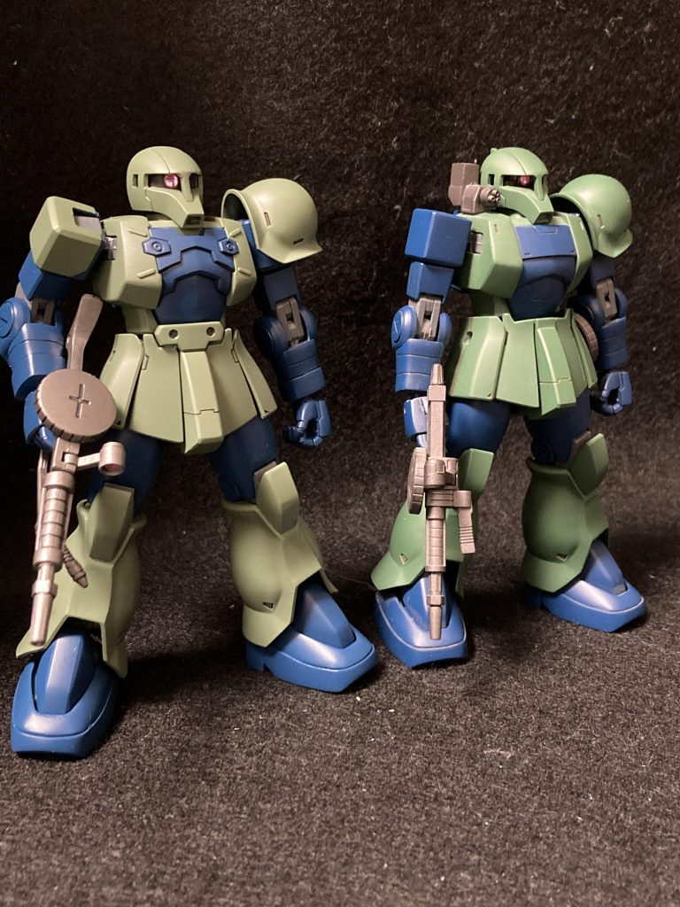 以前作ったものと比較して…カラーリングがオリジナルに近い物になったかなぁと思います．レシピも一緒で加工方法も一緒．定期的に作りたくなる旧ザクなのに…なのに…以下製作過程に移りますεε＝(((((ﾉ･ω･)ﾉ