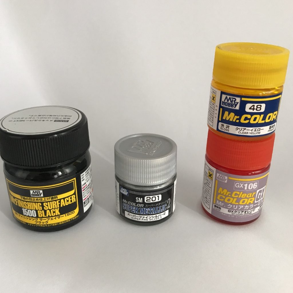 ツインソードの使用塗料ですその他は黒鉄色で塗装してます！白いパーツは無塗装です！