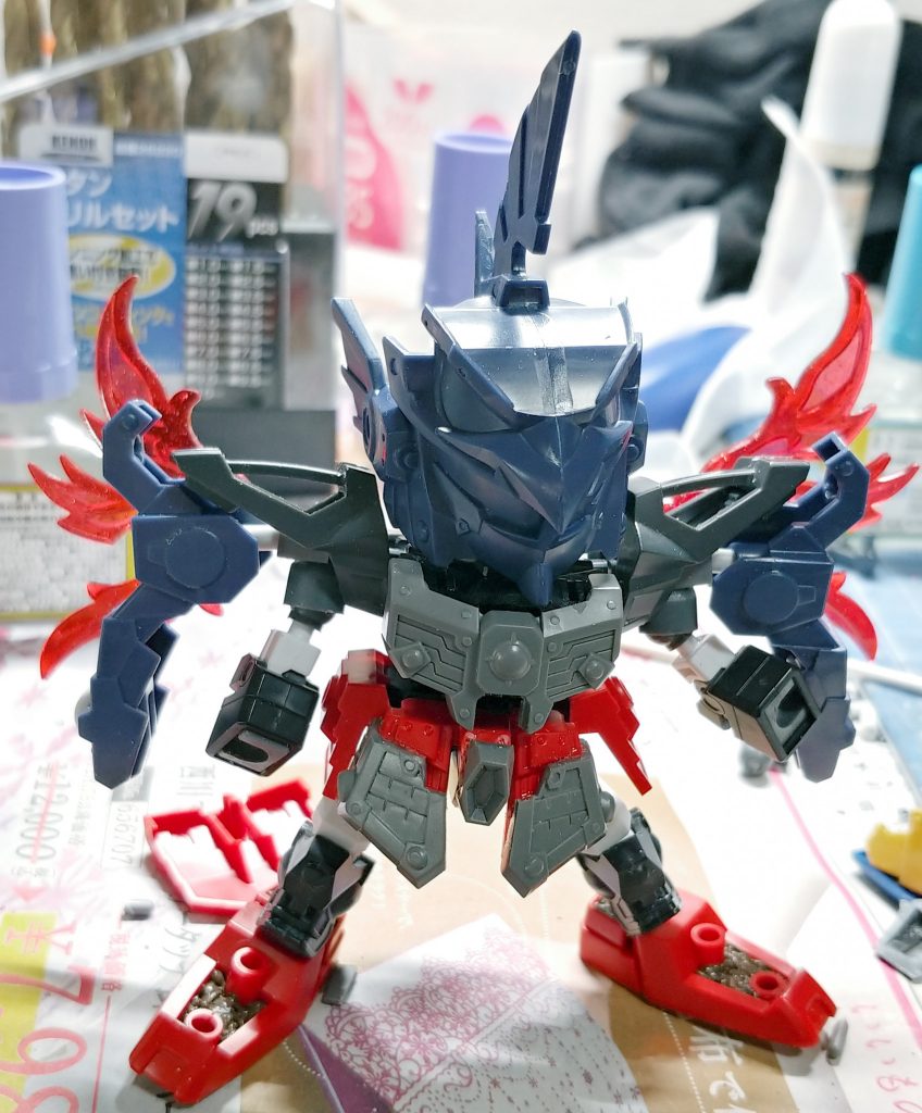 基本はLGBB武者にバーザム、刃斬武パーツを付けていきました。内部にはSMKフレームを使用しています。