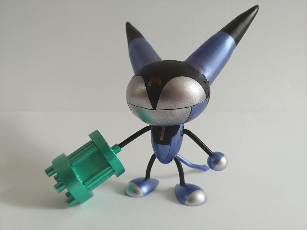 ここからはオプション類です。やはりガトリングは外せないでしょう！左右どちらでも装着可能です。ガンプラなどのガトリング砲では砲身が細いため、プラパンで自作しました。