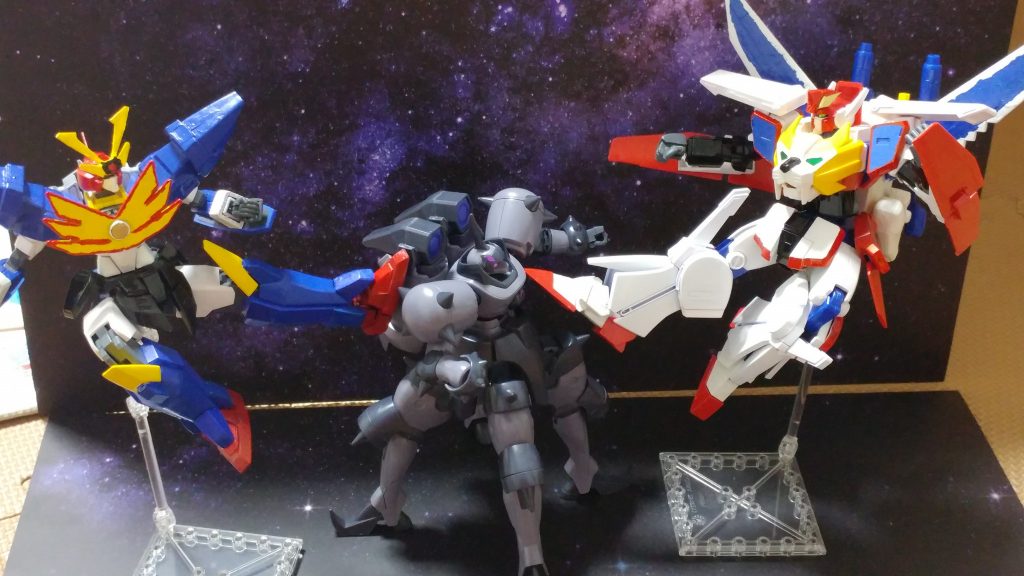 前回作ったエクスカイザーと共にダブルキック!!