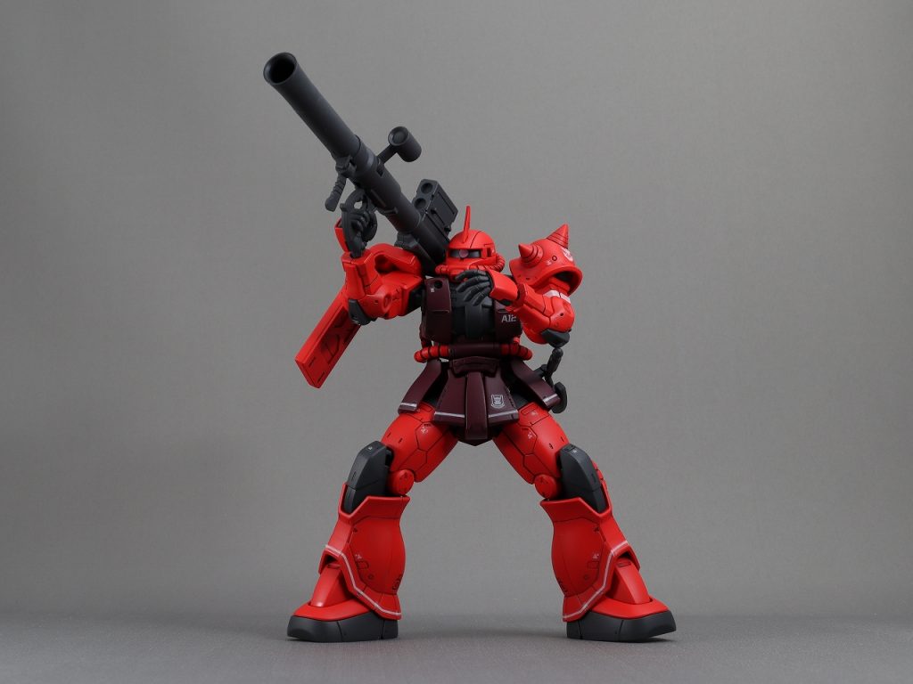 ■塗装・胴体赤：コンテナレッド（ガイア）・全身赤：ローズブライトレッド（ガイア）・黒系部分：メカサフ SUPER HEAVY（ガイア）・クリアー：Ex-フラットクリアー（ガイア）＋フラットベース なめらか・スムース（クレオス）