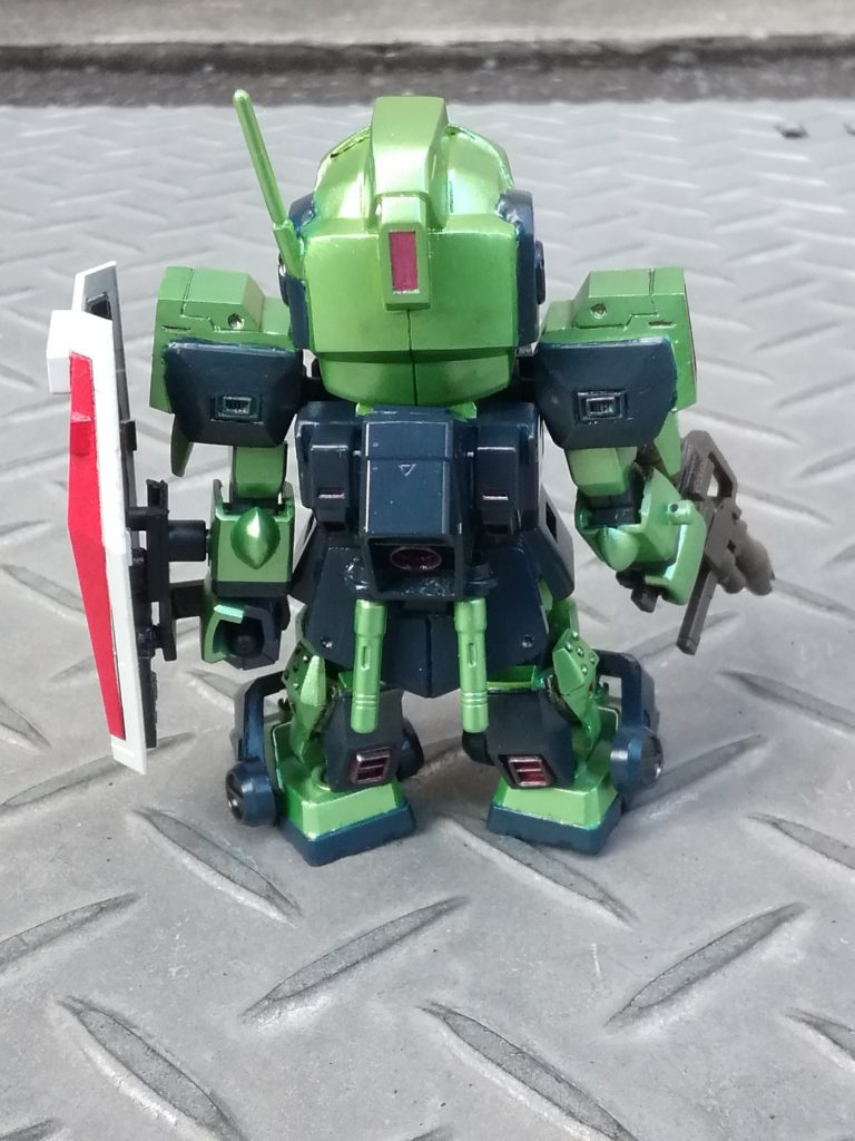 リアビュー。イラスト自体は公式側しかなかったので、背面は原作者のJOYさんに質問しながら形状を固めていきました。ご協力本当にありがとうございました‼