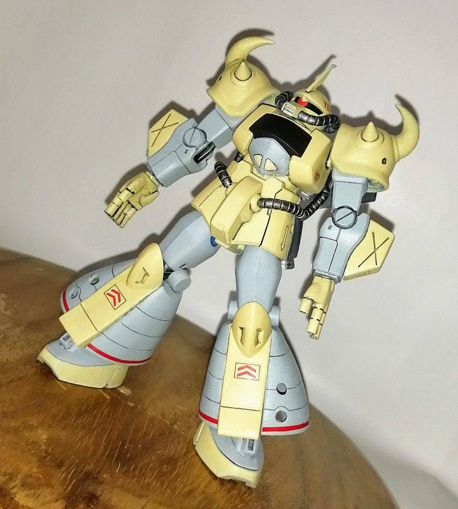 このグフ飛行試験型は、かつて造ろうとして挫折したキット。完成して嬉しい。