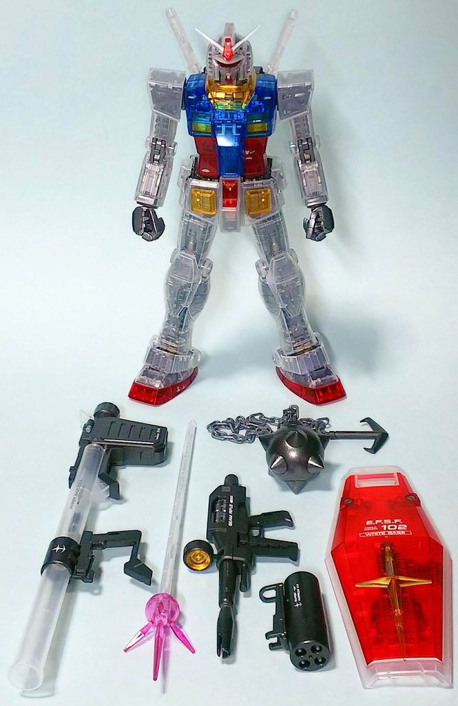 武装類は、クリアパーツ以外をガンメタル等で塗装。