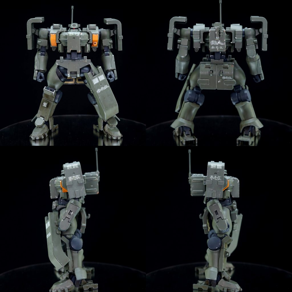 ・四方から四方からぐるりと。カラーリングは戦車臭さを出す為にオリーブグリーンを選択。単色でべたっと塗って、アクリルやウェザリング等で表情を出していくのは久しぶりで楽しかったです。