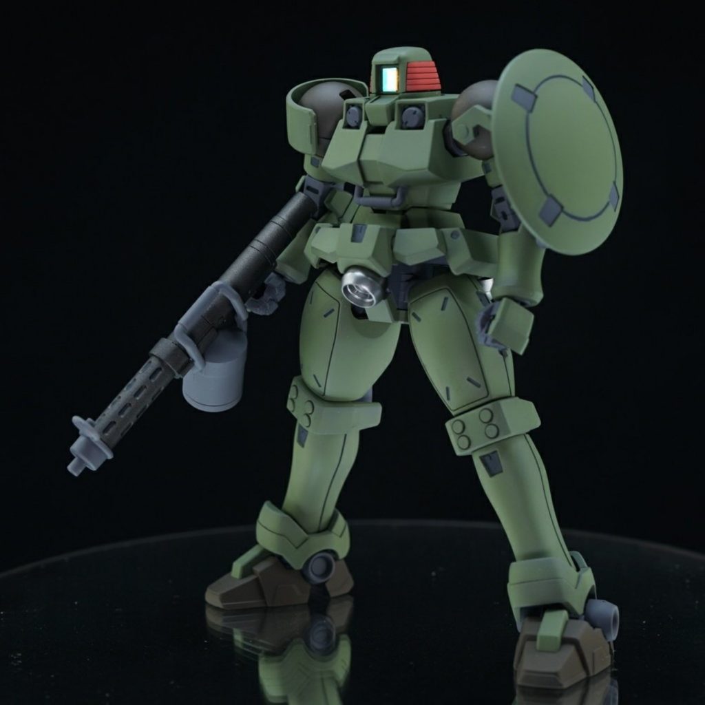 ・アクリル部分塗装各部の窪みはハードポイントだと判断し、ジャーマングレーで筆塗りしはみ出た部分はマジックリンで拭き取りました。