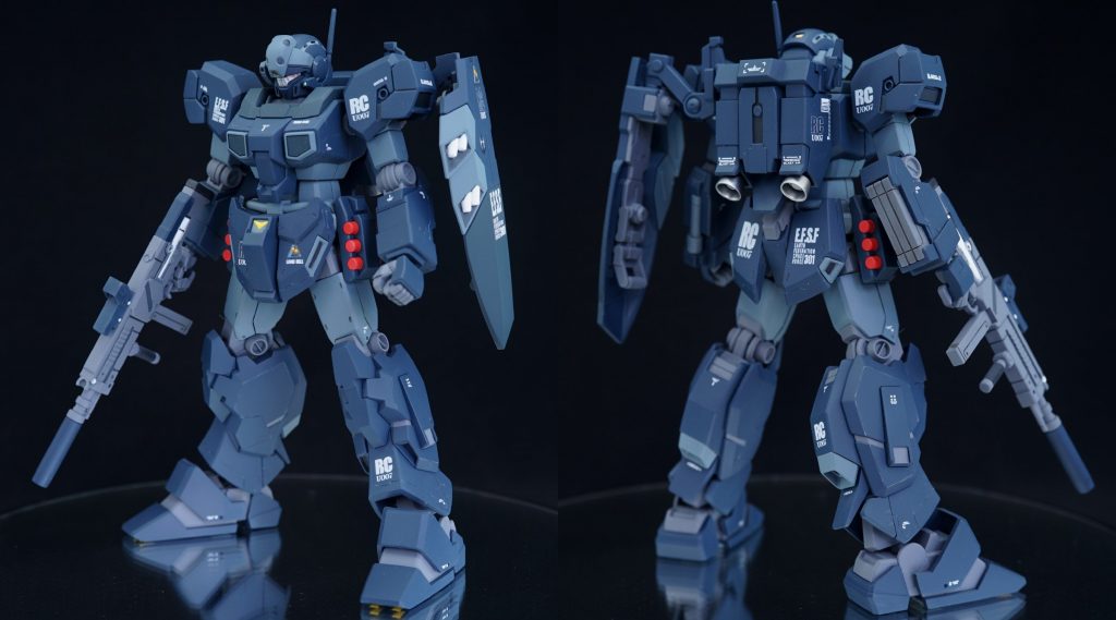 ・前後からアサルトライフルのようなライフルと、バックパックからアームで懸架されている独特な形状のシールドがチャームポイント♪今回は『機動戦士ガンダムUC』に登場したロンドベル隊旗艦