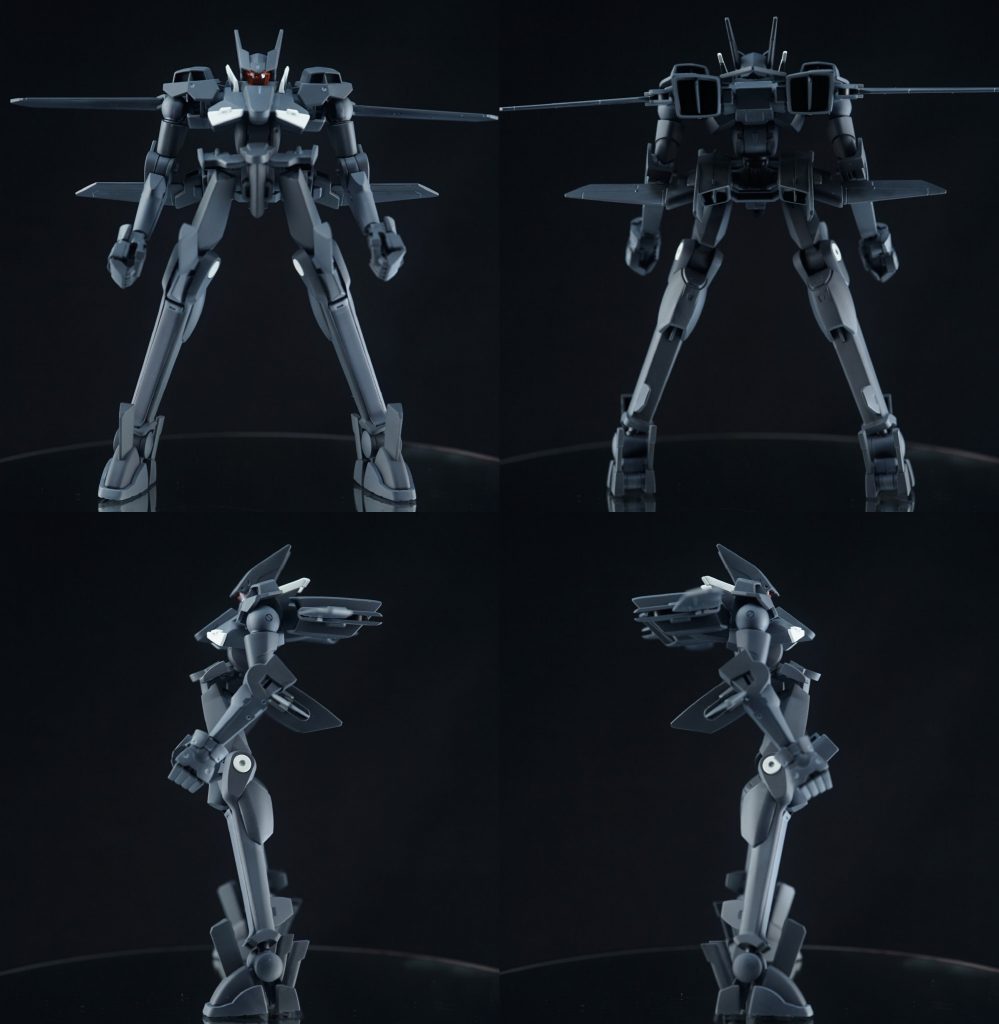 ・四方から四方からぐるりと。カラーリングはモノトーンながら若干色味を変えて4色使用しています。画面では伝わりにくいのが残念ですが…。スミイレにはライトグレーを使用してパネルラインを強調しています。