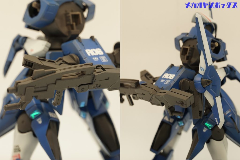 背面サブアームには武装。矛と盾です