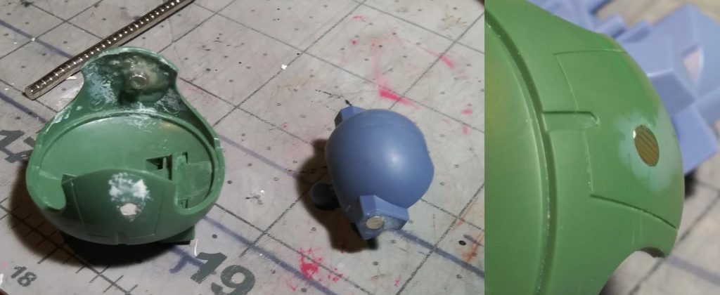 Before and after - sanding the superglue