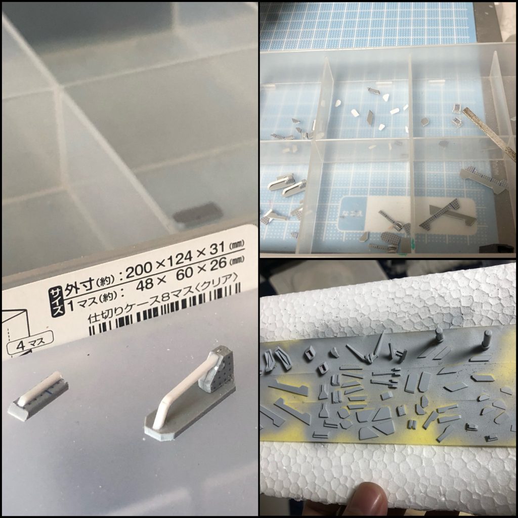 いつもは貼り付けて塗り分けですがマスキン苦手なハ屋さんはチップをべつに塗装して後でつける形にしました( ´ ꒳ ` )ﾉおかげで綺麗にはできたけど接着剤とかはヒヤヒヤでした（笑）(￣▽￣;)