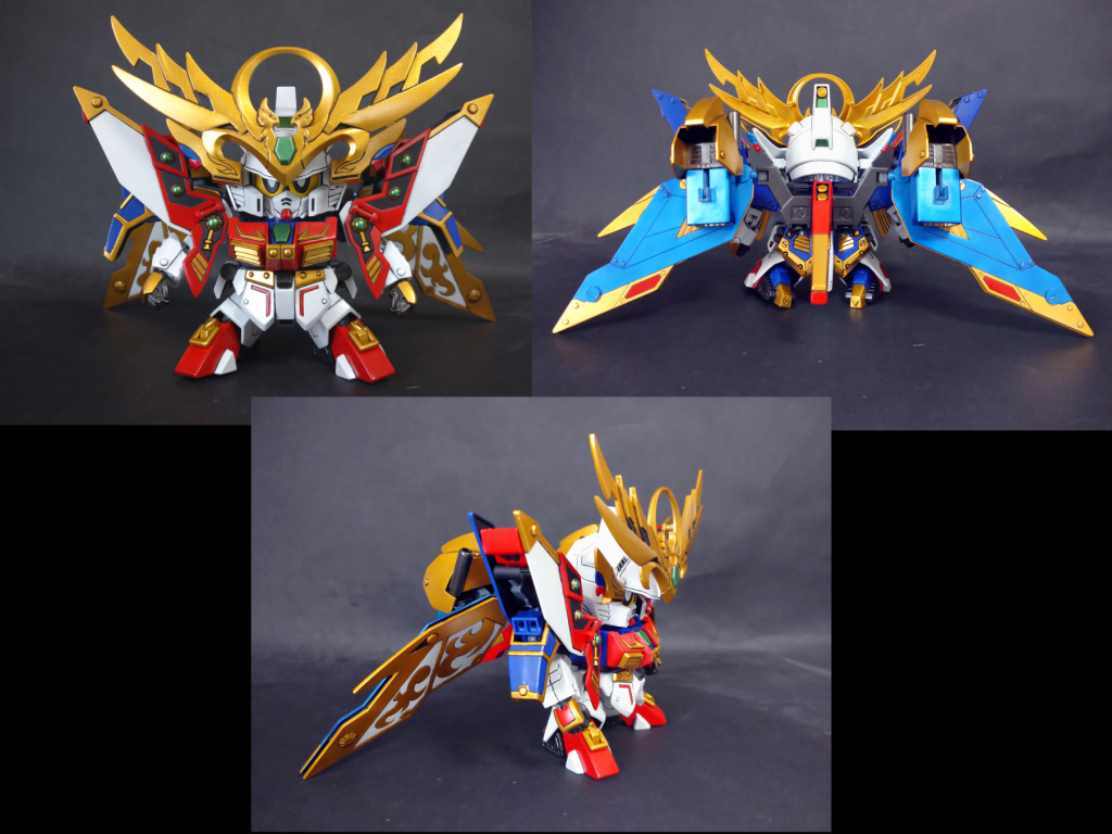 紅零斗大将軍。背中を見るとパーツを裏返したのがよく分かる構成。