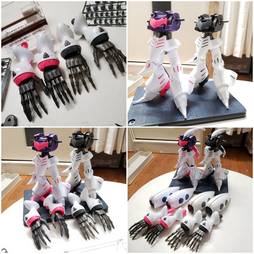 のんびりテレビ見ながら約７時間で二体組終わりました。今回はパチ組だけで終わりです。在庫あるのでちゃんと塗るのはまた改めて組んで完成させて今回のパチ組と比較で並べたいなと思います。とても有意義な休日でした。