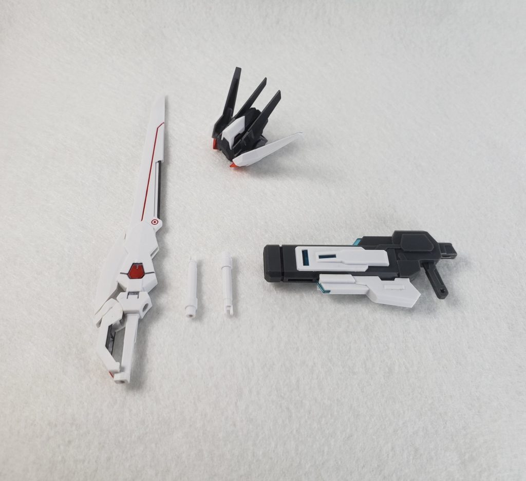 武装ショット右から大口径ビームライフル×1EXブレイザー(右腕部用ビームデバイス)×1ビームサーベル×2EXブレイド(片手用実体剣)×1