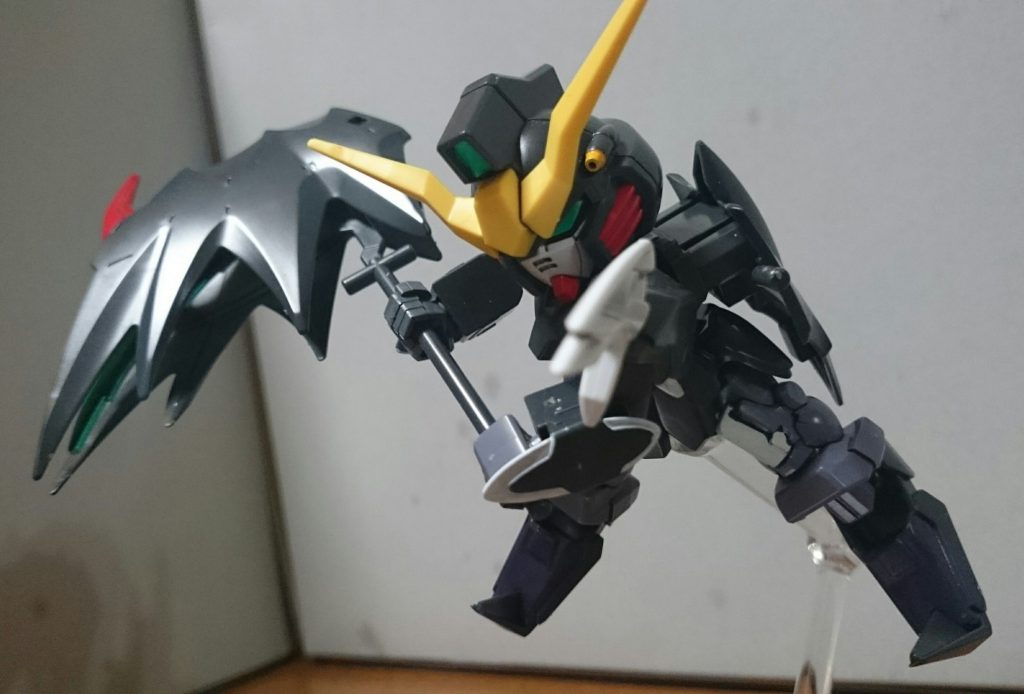 SDEX恒例合体武器！・オリジナル武器Aビームシザース+アクティブクローク(ウイング部分)。大型の実体鎌のようで迫力あるっスね