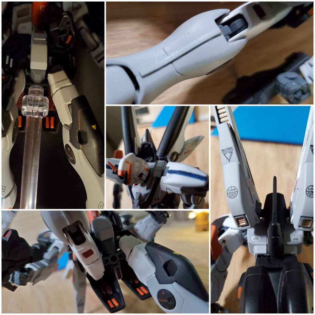 今回は見えないところ、見えにくいところの情報量アップを施しました！※胸部のパーツは塗装割れ補修ですが、いいアクセントになりました！