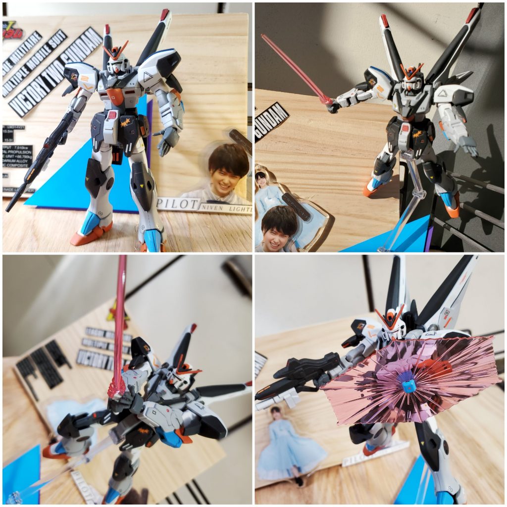 そして、今回も推しメンから着想した機体でした(笑)日向坂46丹生明里さんから→丹生→2ブ→２V→V2！差し色のオレンジもサイリウムカラー、水色もグループカラーよりです！冒頭の会話のライトリーも架空のパイロット名です(笑)丹生→Niven ニーヴェン　明里→Lightly ライトリーとなります♪最近冠バラエティーで男装してたので小細工使わせてもらいました(笑)推しメンは可愛いですが、機体はカッコ良く仕上げることができました(笑)ちなみにGentoo Penguin　は最後に決まった設定だったので、機体選択、配色等のきっかけになった推しには勝手に感謝です(笑)