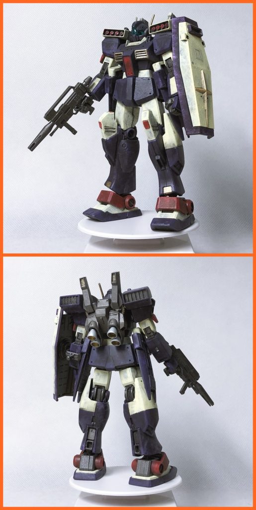 ジムスリー・ポイズンではデュナメスでも行ったグラデーション下地に加え、新規モールド作成にチャレンジ。さらにピンバイスで1mmの穴をあけてアクセント……を狙うなどなど。