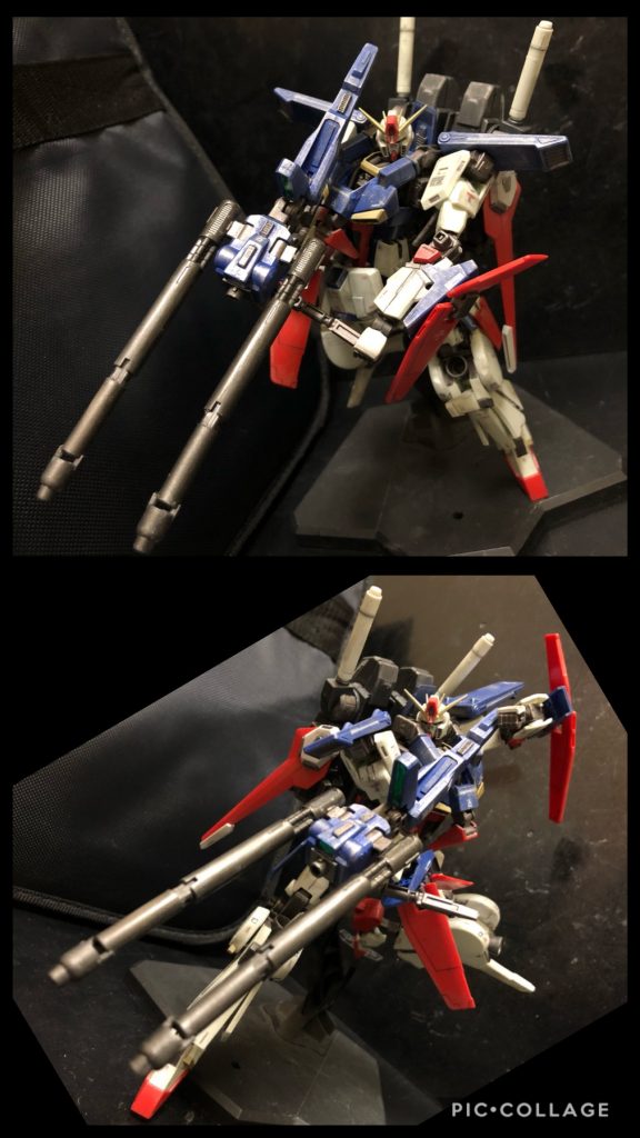 ・ZZガンダム型式番号MSZ-010。アナハイム・エレクトロニクス社が開発したエゥーゴの可変合体試作MS。 同組織の傑作機Ζガンダムの直系の発展型として開発されたMSで、当初の開発コードは「θ(シータ)ガンダム」だったが、『Ζガンダムを超えるガンダム』と言う意味合いを込めてΖΖガンダムと名付けられた。 基はグリプス戦役勃発に前後し、アナハイム社ではRX-78ガンダムのコア・ブロック・システムを発展させた合体変形システムを有し、さらに在来機の数倍の大火力を備える新型MSの開発を計画中であった。しかし、要求性能が当時の技術水準では実現困難であり、設計は難航を極めた。全面戦争に突入した時点で変形機構を有するZガンダムの開発が優先され、計画は一時棚上げされた。 そして完成したZガンダムは高性能な機体だったが、当時の恐竜的進化と称される技術的進歩の速度は凄まじく、敵対勢力の新型MSの前にZガンダムの優位性は早期に失われていく結果となった。 そこで長期的展望のもとに開発が再開された新型ガンダム(Θ/ZZガンダム)が脚光を浴びることとなった。Zガンダムのムーバブルフレーム技術を導入しより柔軟かつ堅牢な機体フレームの開発に成功し、大出力ジェネレーターの複数搭載が可能となった。これによって分離変形システムと大火力の両立が実現し、さらにGアーマーのコンセプトを組み込んで開発が進められた。 基本構造はRX-78同様、Aパーツ、コア・ファイター、Bパーツの3つで構成され、それぞれに新開発の小型高出力のジェネレーターを分散配置しており、合体することでΖガンダムの3倍以上の出力を発揮する。各パーツはコア・ファイター、コア・トップ、コア・ベースといった高性能の航空/航宙戦闘機として機能し、合体形態では、更に重戦闘爆撃機Gフォートレスへの変形機構を有する。 また、ニュータイプ能力を有するパイロットへと供与される予定であったため、簡易サイコミュであるバイオセンサーが設計段階から操縦システムに組み込まれた(Zガンダムの場合は追加装備としての搭載だった)。これには、「パイロットの操縦傾向・脳波パターンに合わせて機体応答を改良する」という新型の学習型コンピューターが組み込まれている。