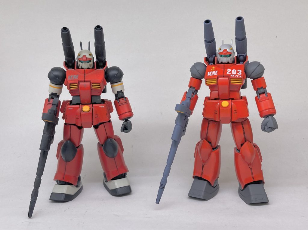 以前作った、同じようにrevive版と最初期型をミキシングしたものと比較。少し太ましくなったかな?