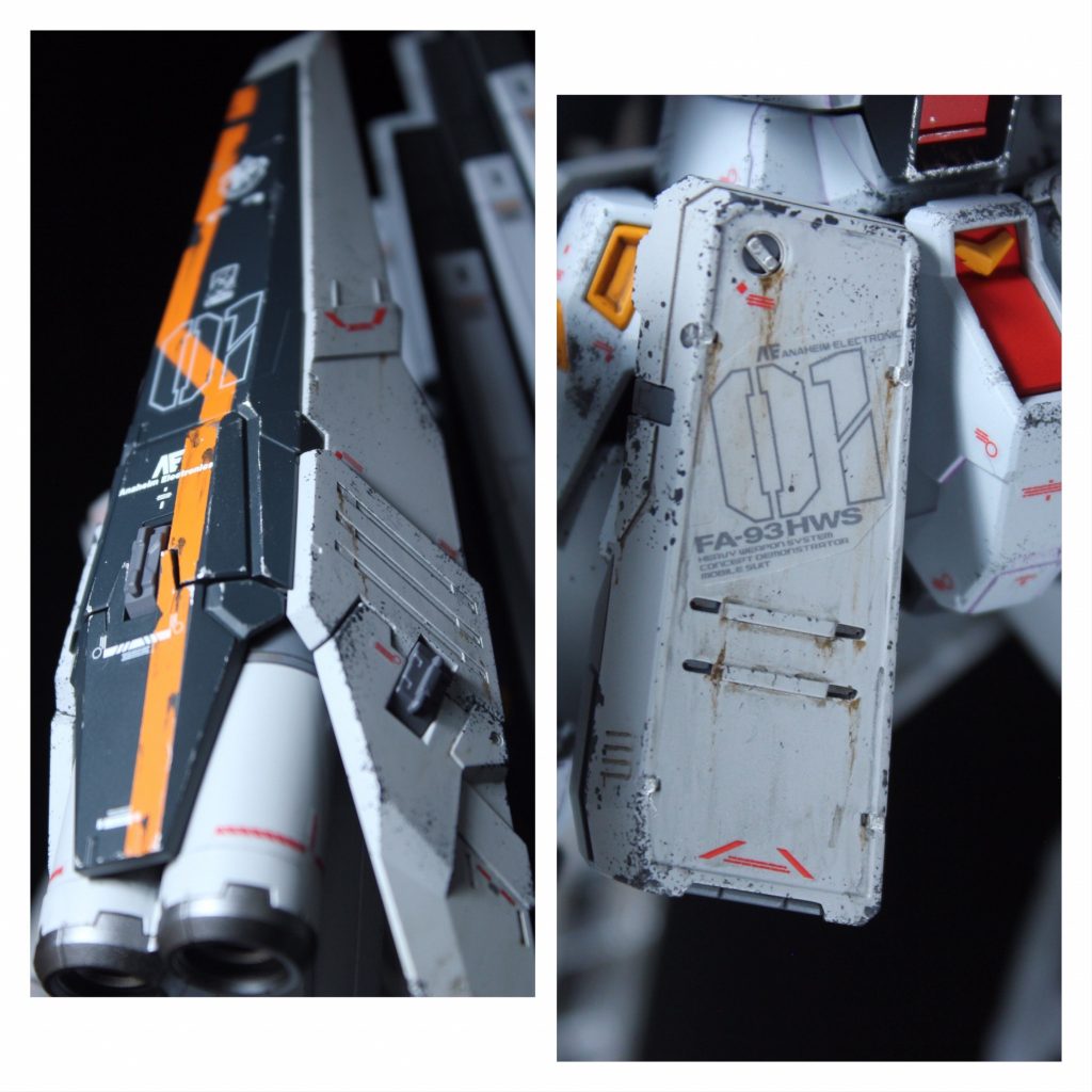 今回のポイントは、ある程度の清潔感を保ちつつ、少しハード目にウェザリングを加えています。加えて、オリジナルのオレンジラインをプロモデラーのNAOKIさんの作例を参考に入れています。