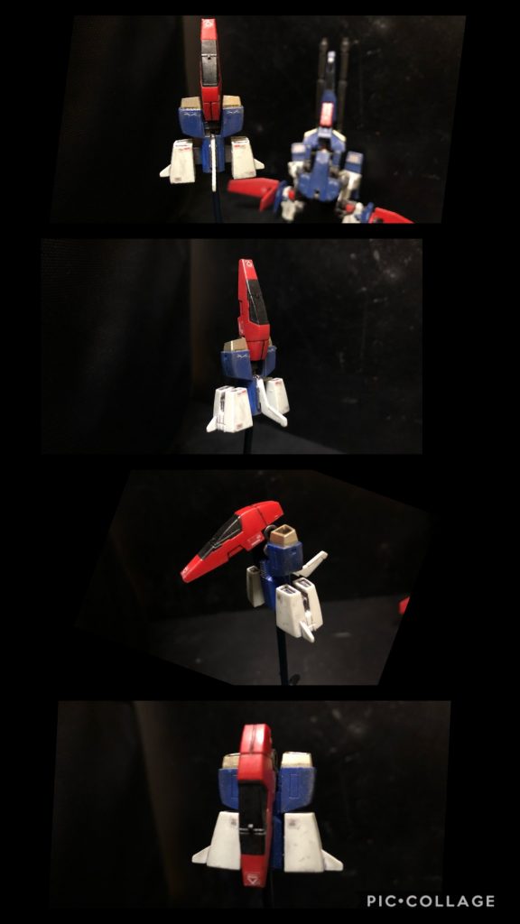 ネオ-コアファイター 可変① サイド部分を収納② 機首、垂直尾翼を折り畳み簡単だねっ♫