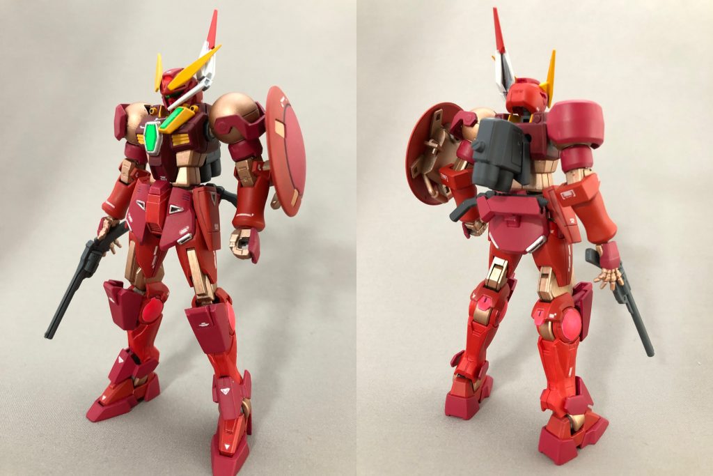 まずは本体から機体名:ハートシューターv2本体にもやや手を加えており、バックパックとサイドアンテナを新設しています。加えて今回はデカールも施しました。塗装の粗さをごまかしてくれるデカール様には頭が上がりません。