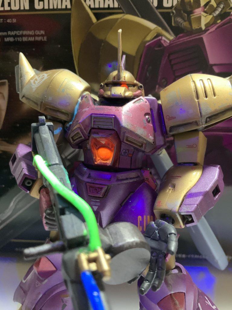 ゲルググマリーネはドライブラシとチッピングで処理