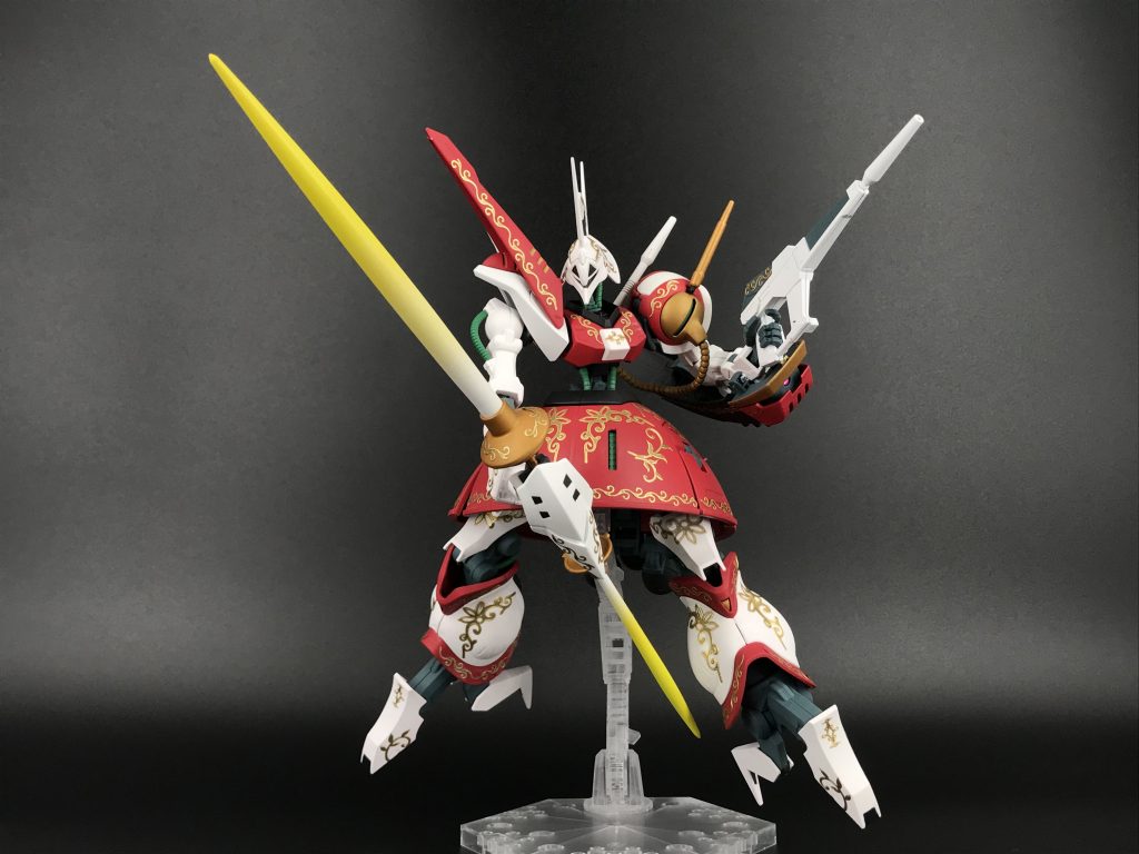 ビームサーベル抜刀！！MGギャンのサーベルのおかげでとても力強い印象になりました